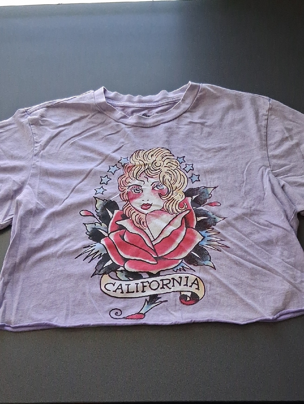 Ed Hardy Tattoo Crop Top Purple
